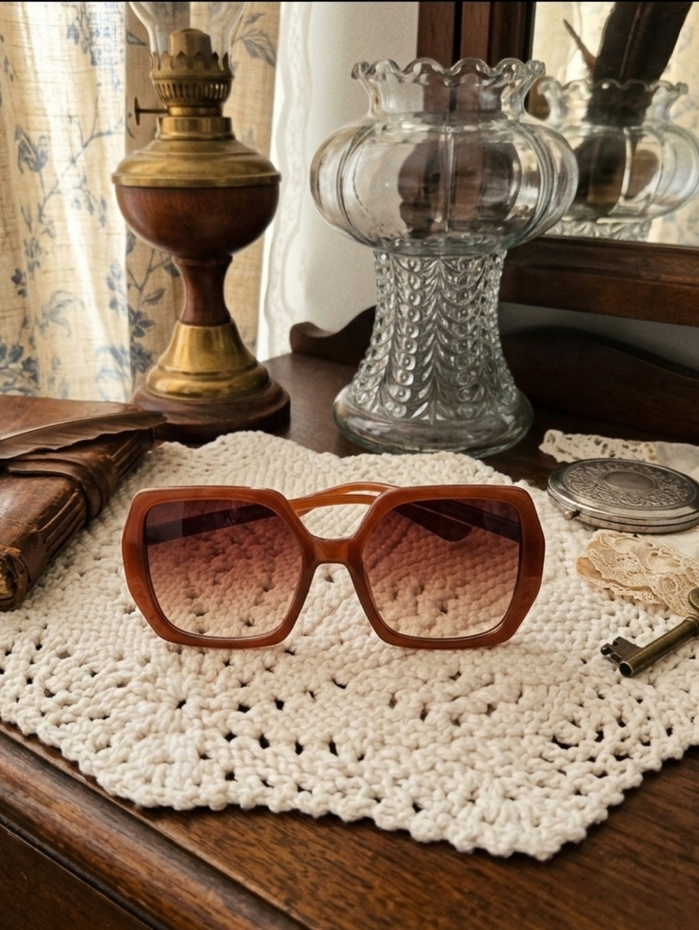 Lauren Conrad Oversized Square Sunglasses – Brown Gradient